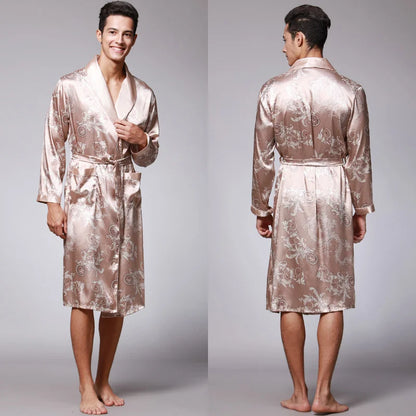 Golden Dragon Silk Bathrobe