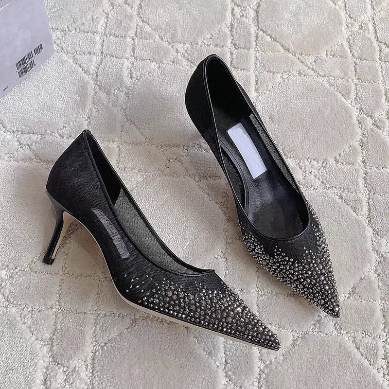 Mesh Pointed Stilettos