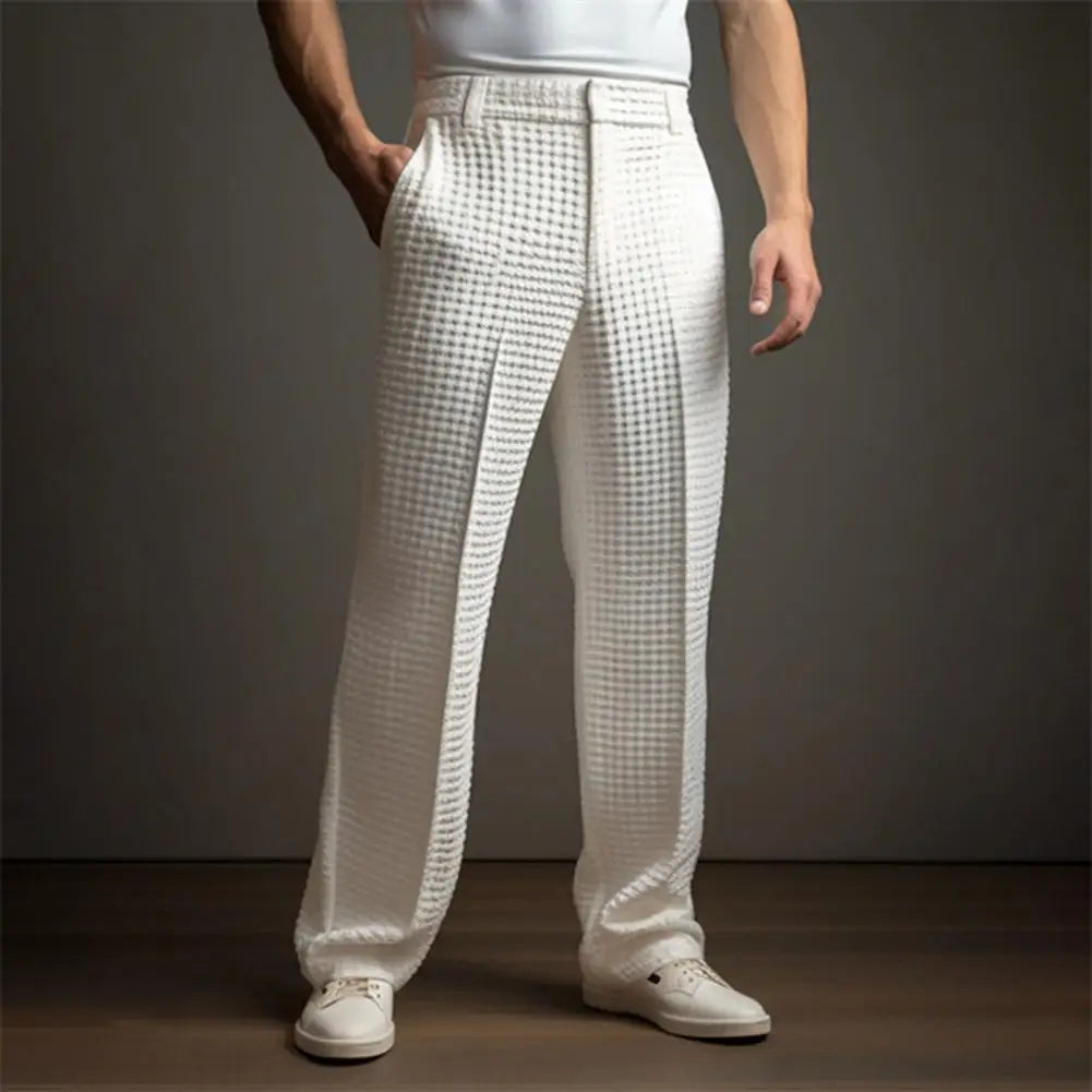 Waffle Dress Wide-Leg Trousers