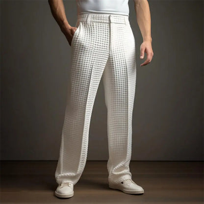Waffle Dress Wide-Leg Trousers