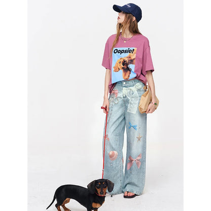 Elfsack Sea Shell Print Jeans