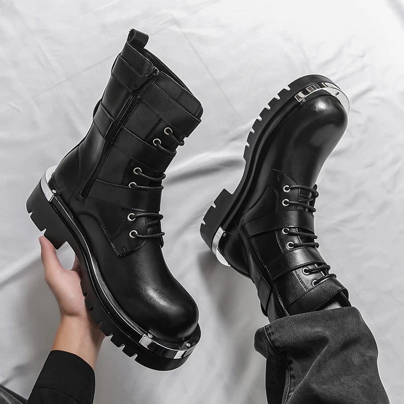 PU High Top Chelsea Boots