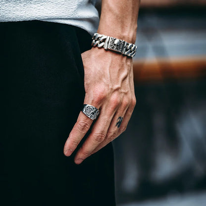 Men’s Heavy Punk Skull Cuban Bracelet