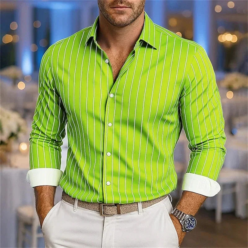 Striped Silk Wedding Shirt