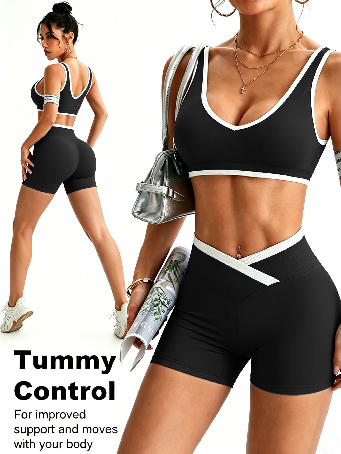 Backless Vest Shorts Set