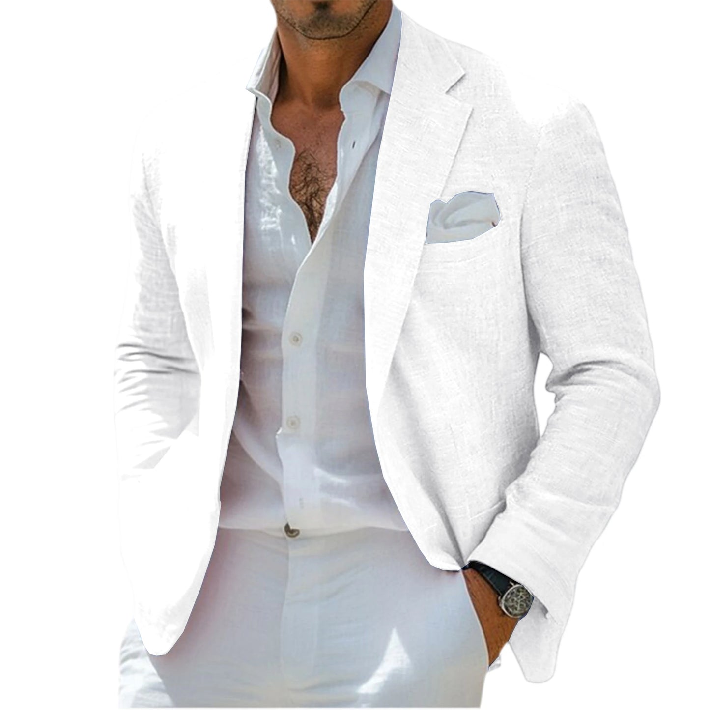 Linen Notch-Lapel Slim Sport Coat