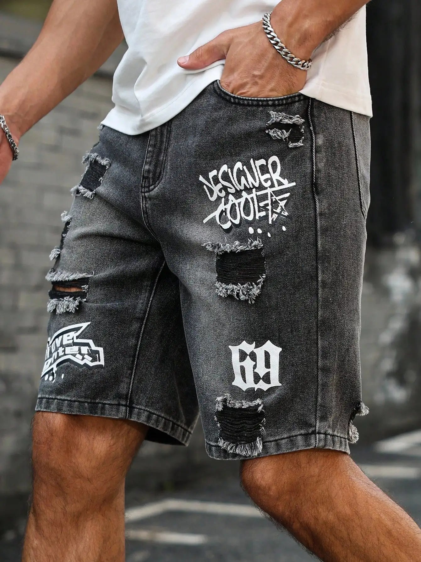 Distressed Ripped Denim Shorts