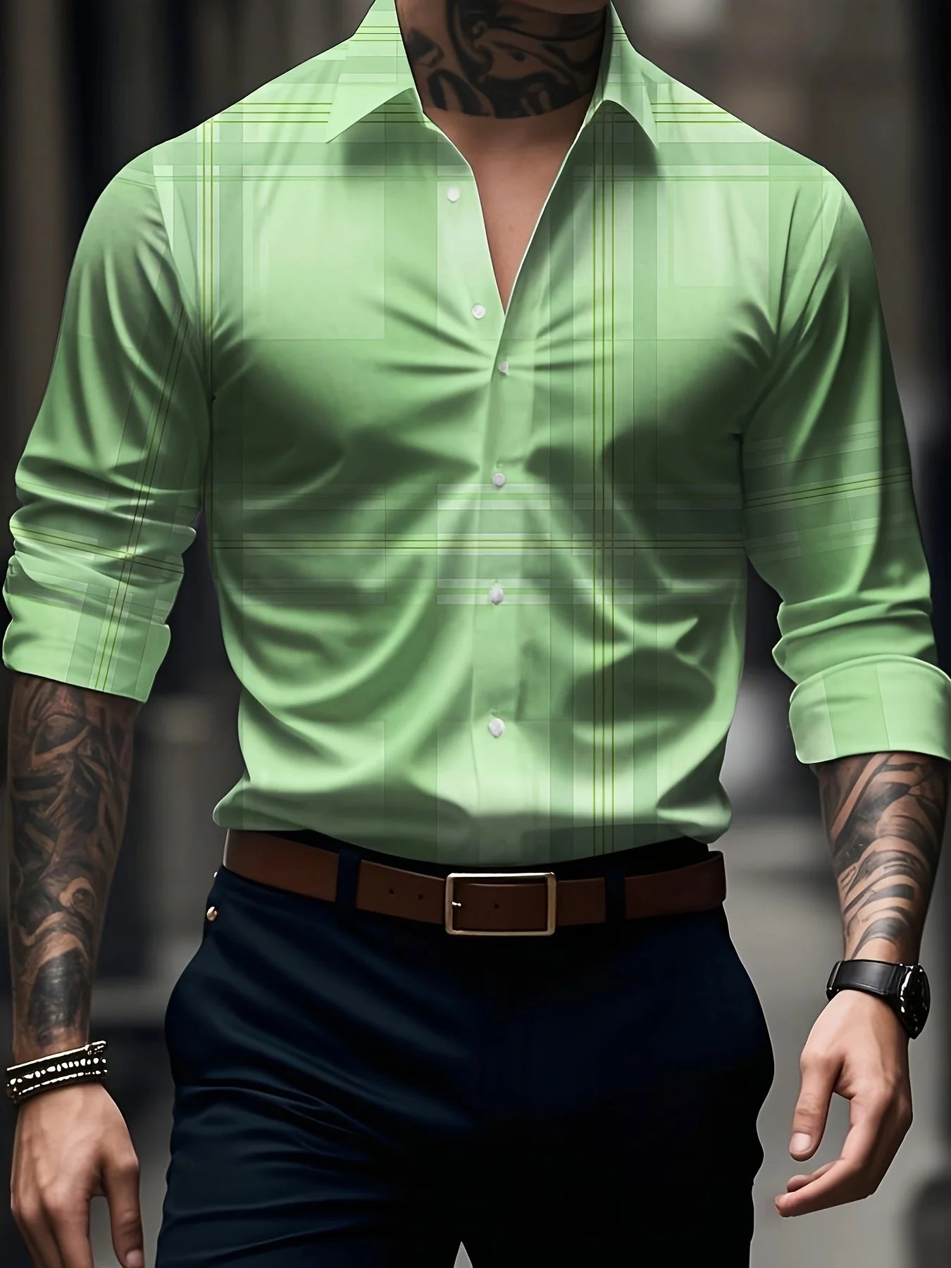 Printed Casual Stretch Shirt