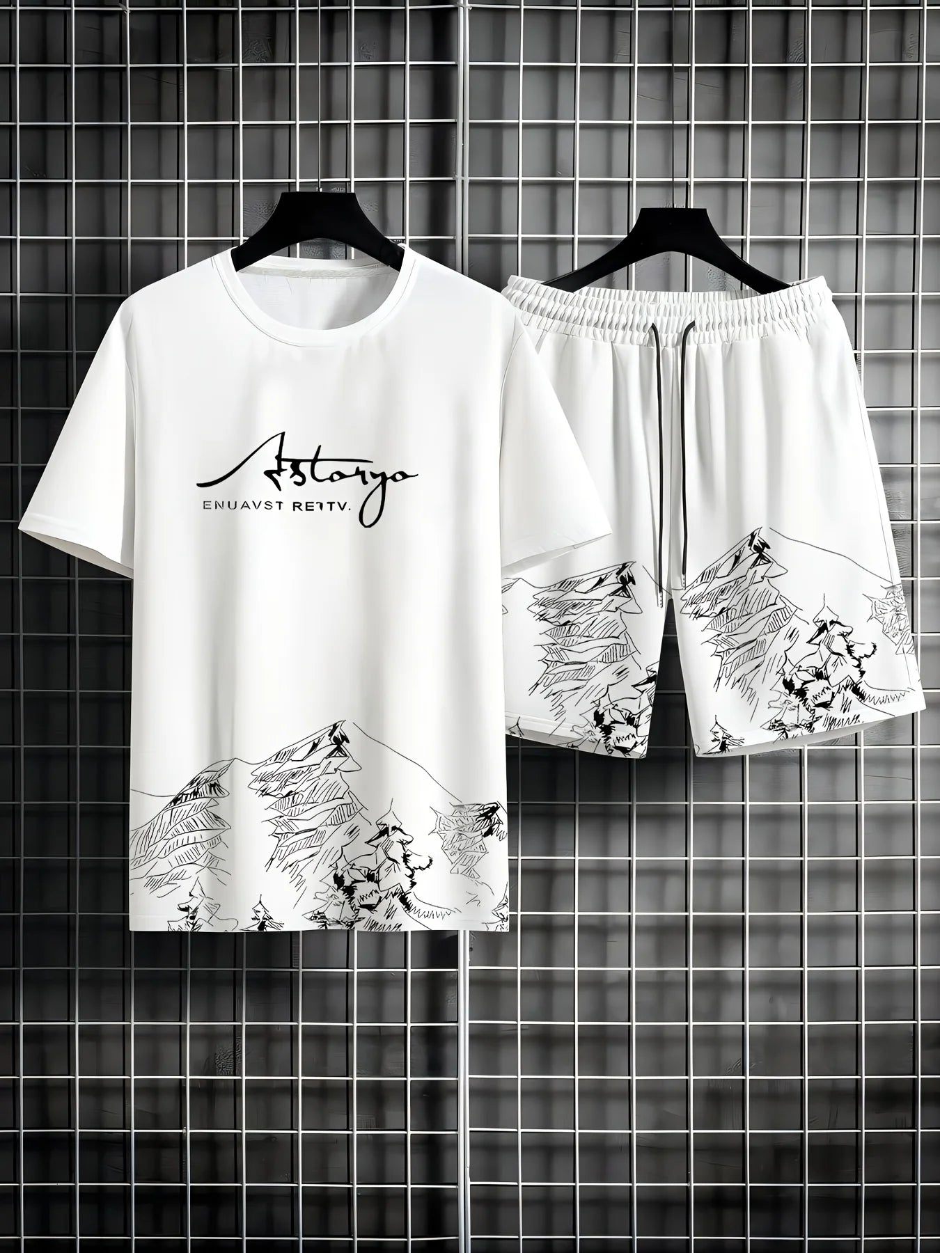 Casual T-Shirt Drawstring Shorts Set