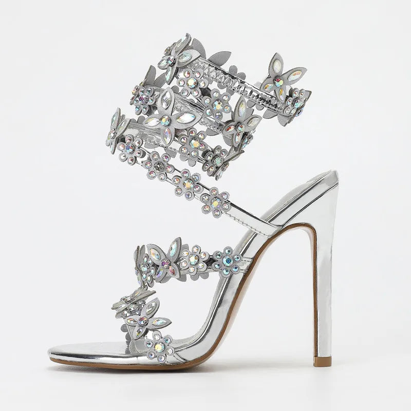 Crystal Butterfly Gladiator Sandals
