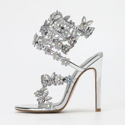 Crystal Butterfly Gladiator Sandals