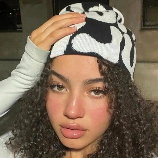 Jacquard Knit Beanie Hat