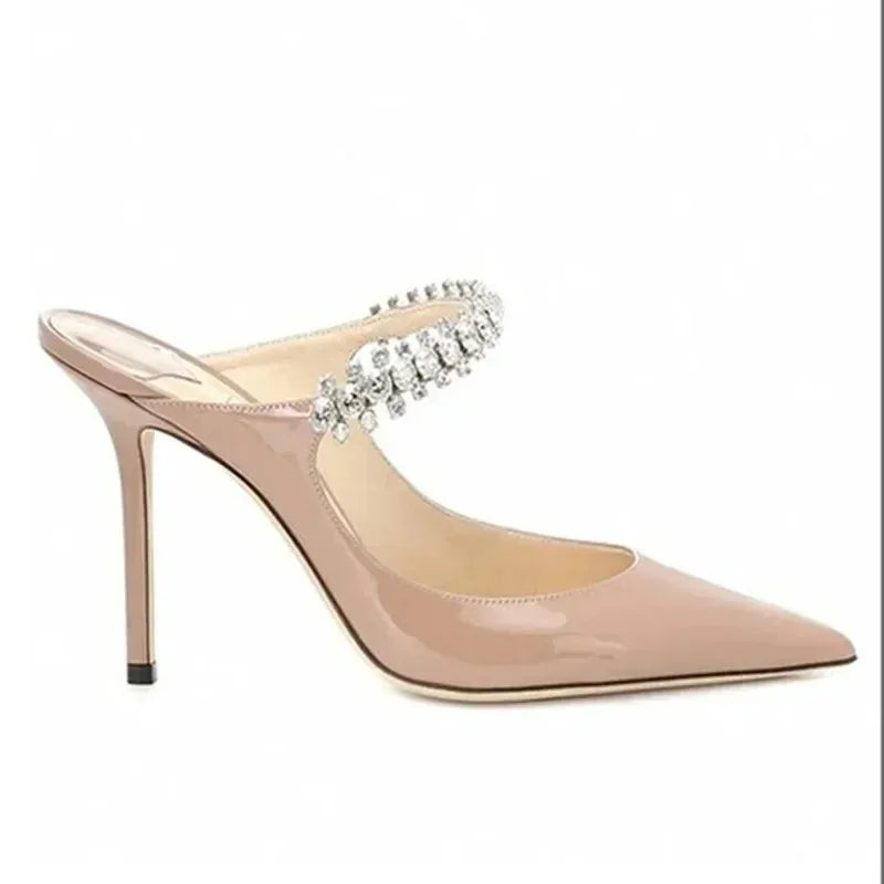 Silk Beaded Mule Sandals