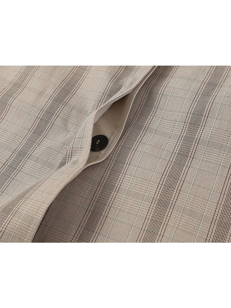 Plaid Single-Breasted Trench Coat