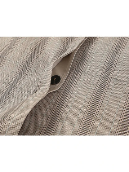 Plaid Single-Breasted Trench Coat