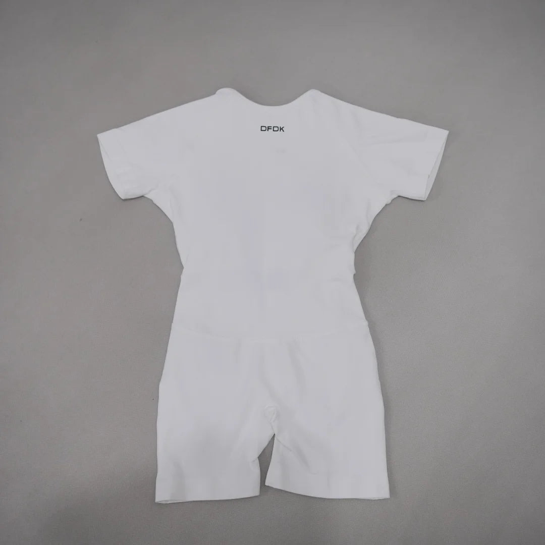Backless Short-Sleeve Yoga Playsuit
