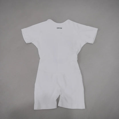 Backless Short-Sleeve Yoga Playsuit