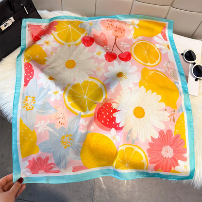Fruit Print Korean Square Scarf