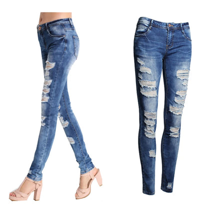 Distressed Skinny Mom Jeans