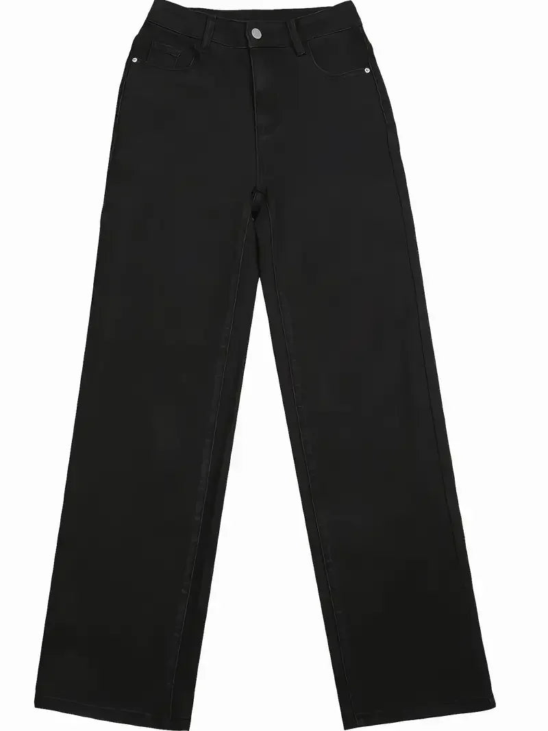 Black Butt-Lift Straight Jeans