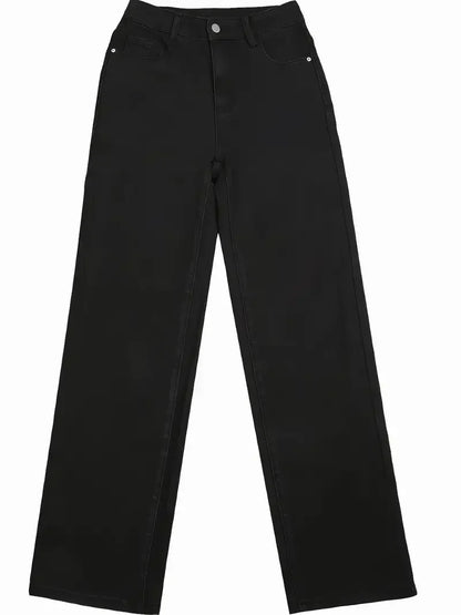 Black Butt-Lift Straight Jeans
