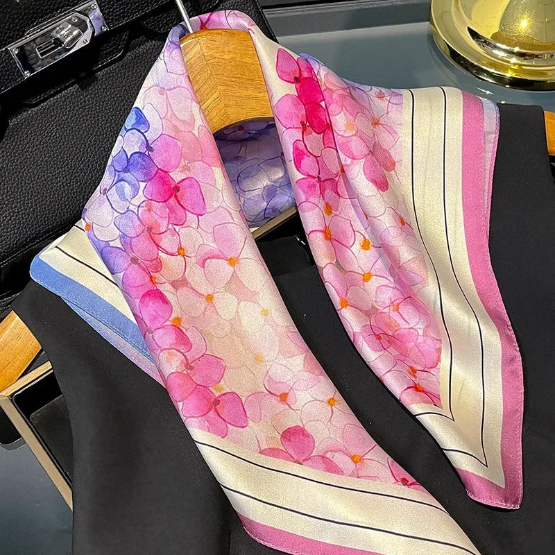 Floral Silk 53cm Square Scarf