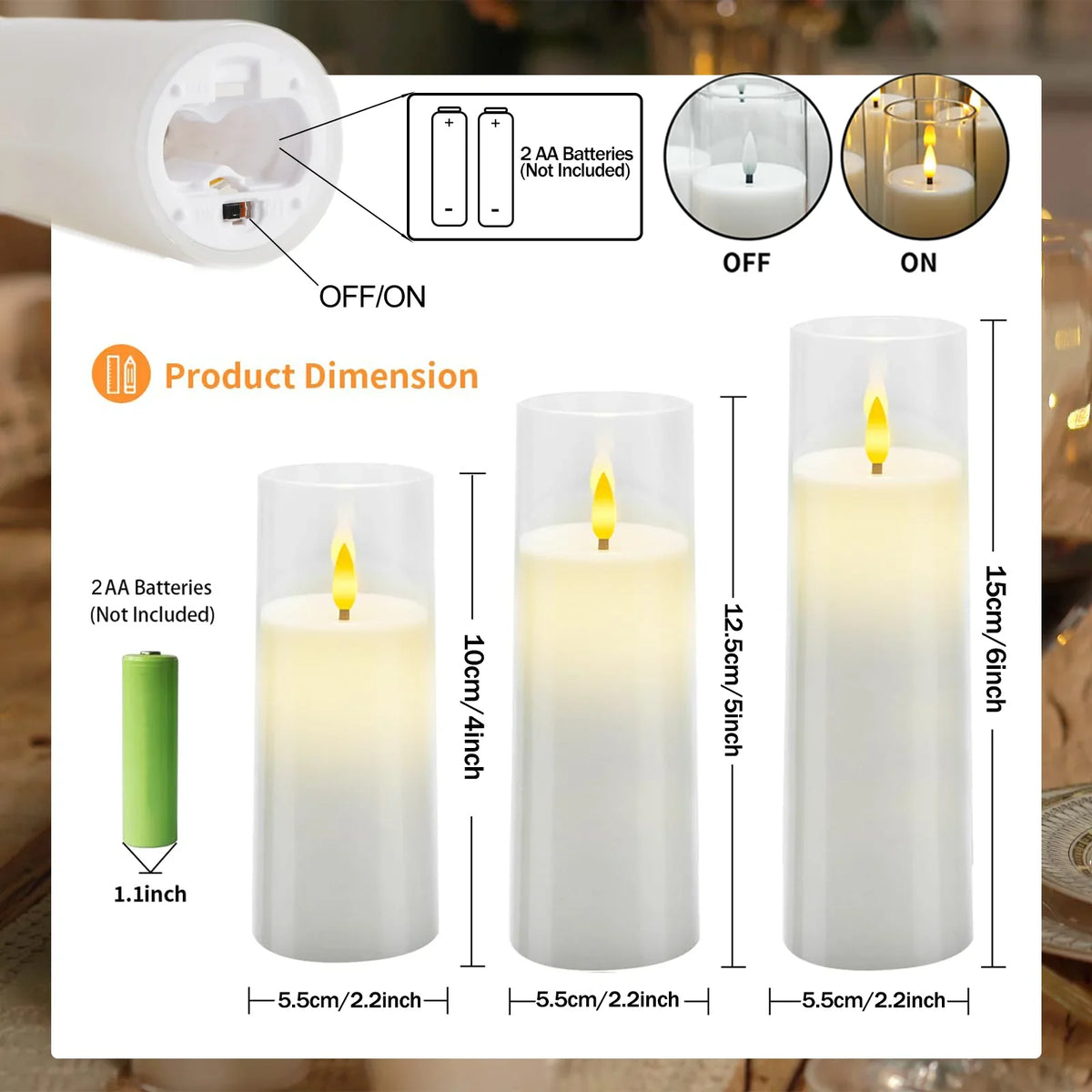 Flameless LED Flicker Candles