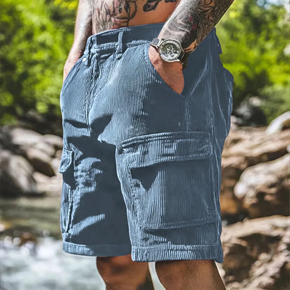 Corduroy Safari Multi-Pocket Shorts