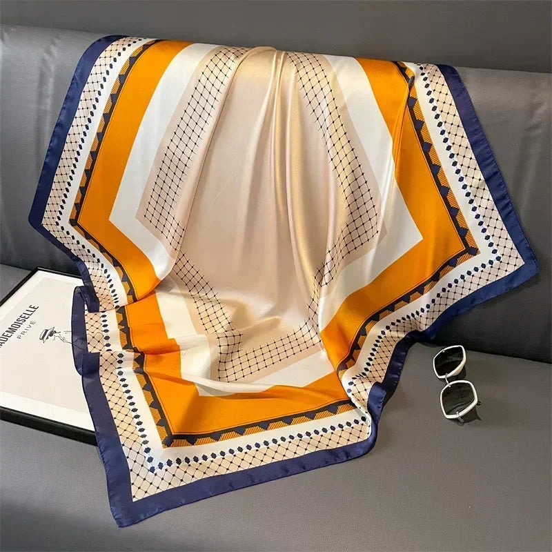 Luxury Print Silk Square Scarf