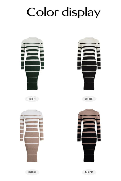 Striped Bodycon Midi Dress