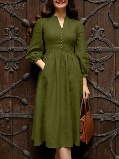 Elegant A-Line V-Neck Dress