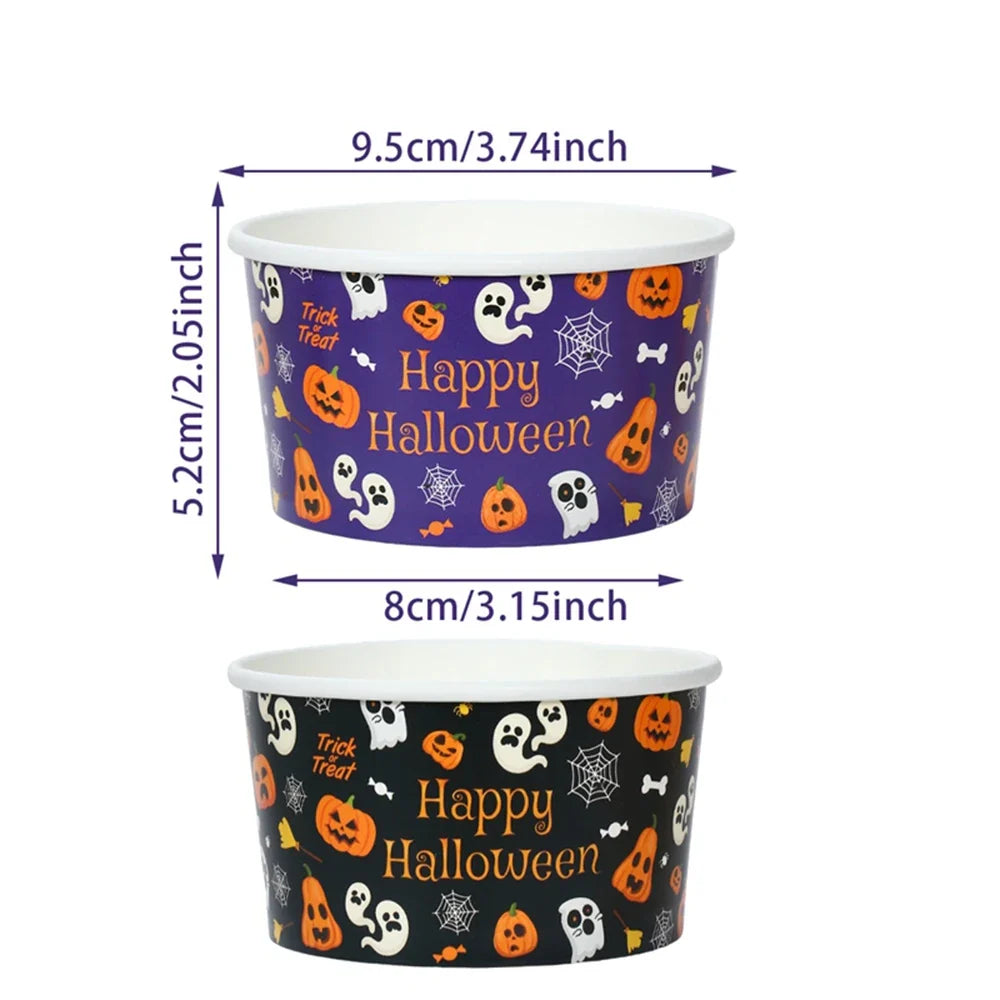 Pumpkin Ghost Paper Snack Bowls
