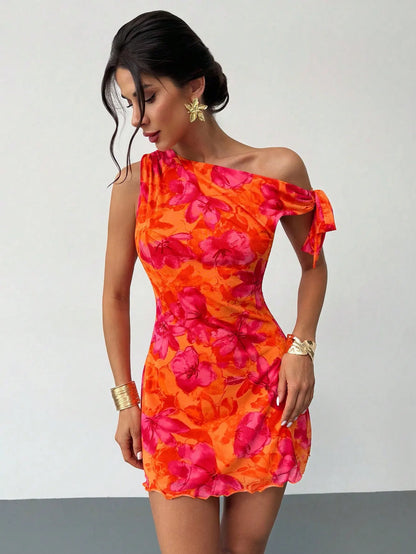 Floral Off-Shoulder Mini Dress