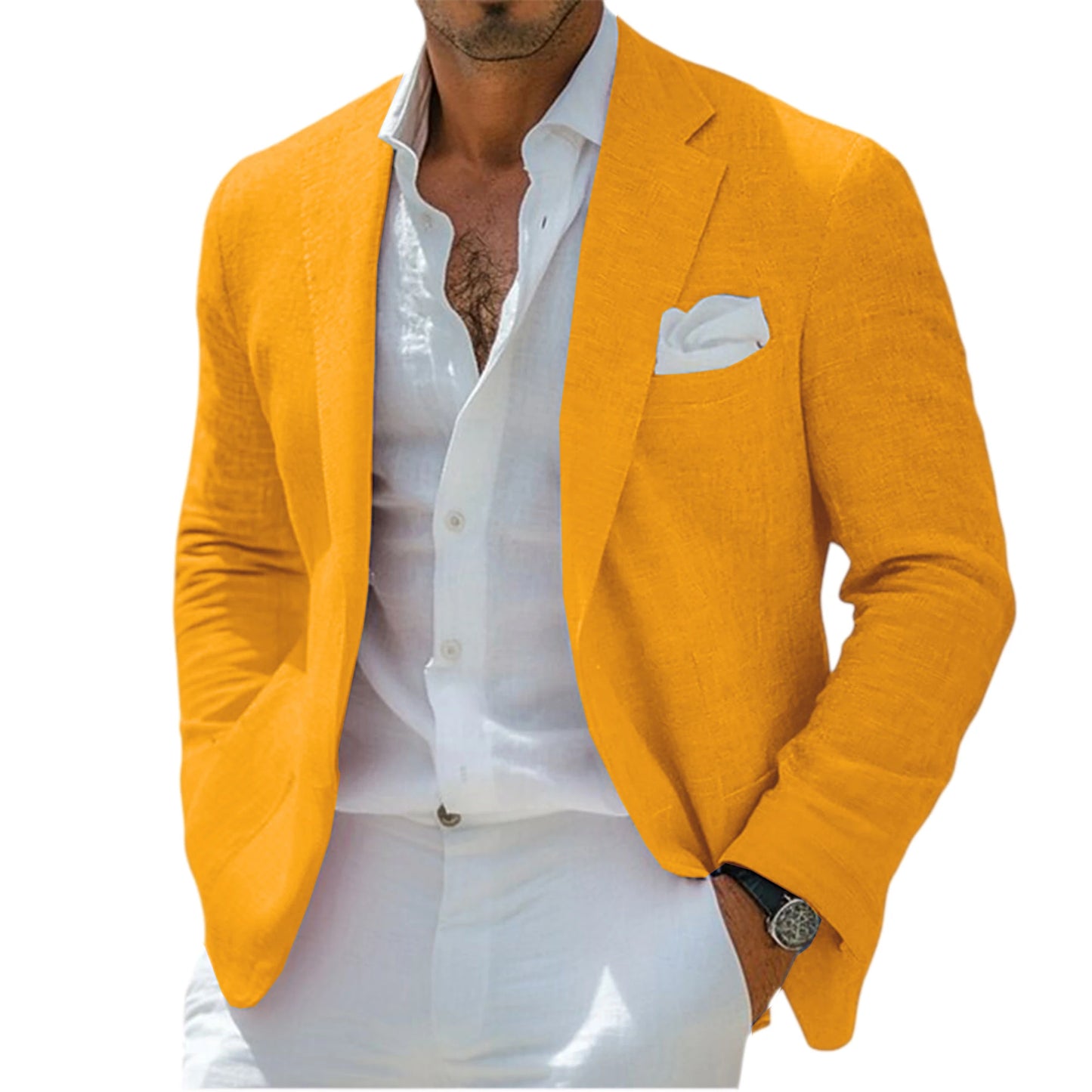 Linen Blend Notch-Lapel Sport Coat