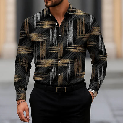 3D Print Casual Button Shirt