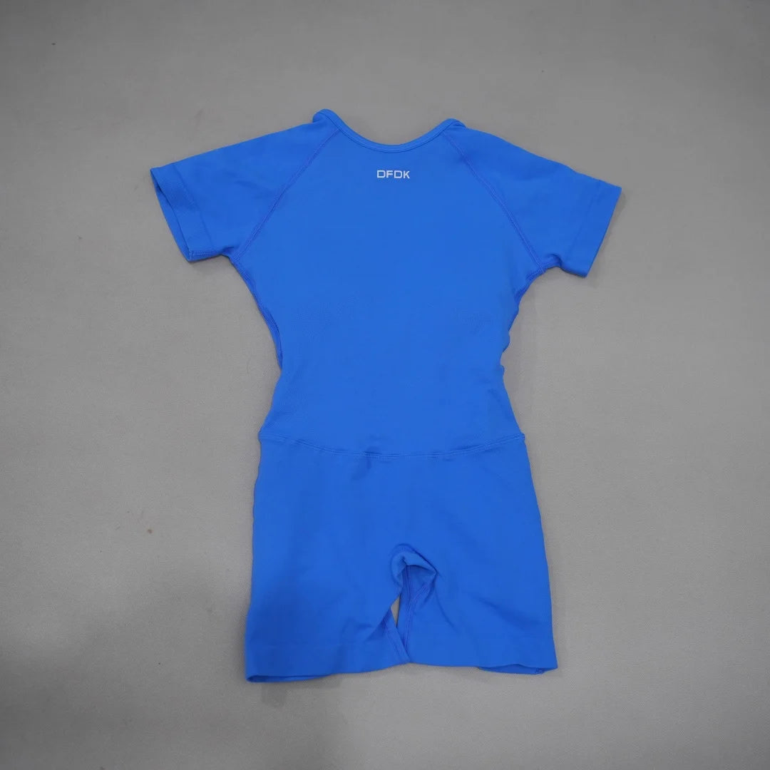 Backless Short-Sleeve Yoga Playsuit