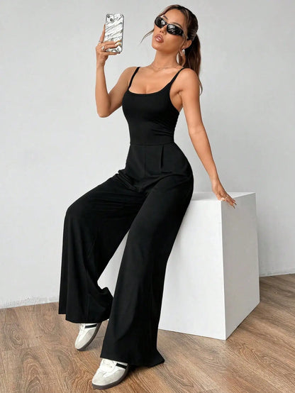 Solid Color Overall Jumpsuit