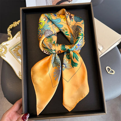 Floral Polyester Square Scarf