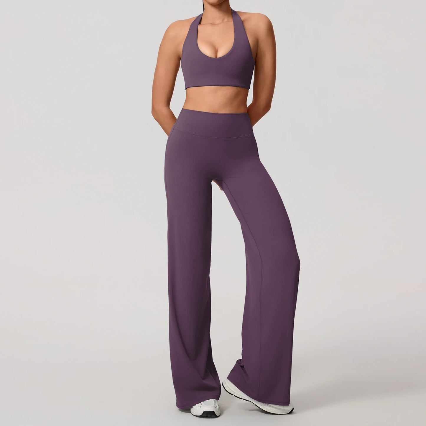 Hearuisavy Backless Halter Yoga Set