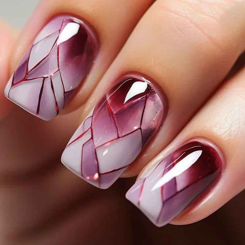 Pink Floral Press On Nails