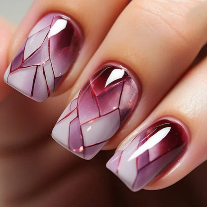Pink Floral Press On Nails