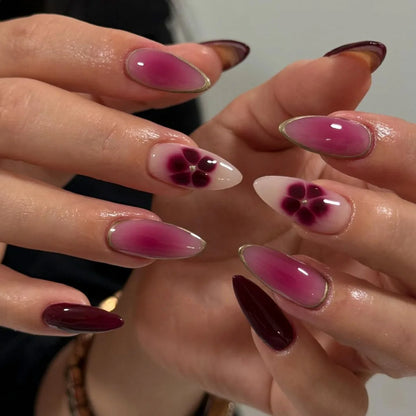 Floral Resin Press On Nails