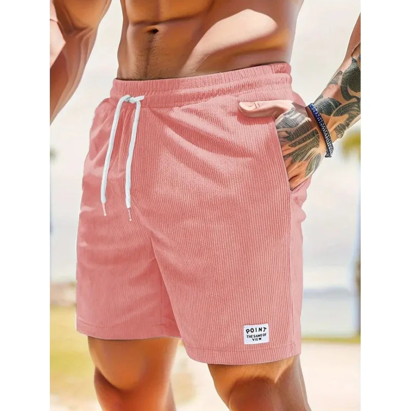 Corduroy Striped Textured Casual Shorts