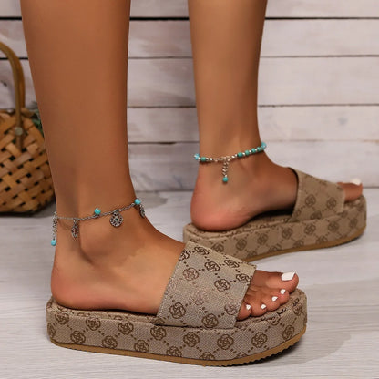 PU Platform Summer Slippers