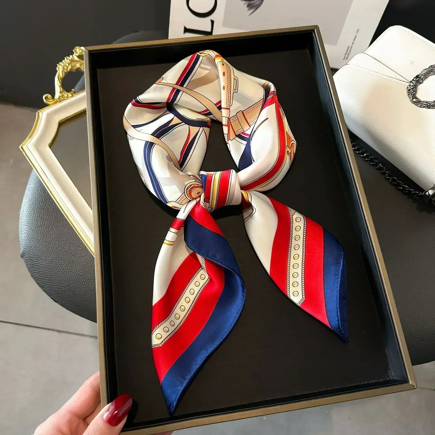 Luxury Print Silk Square Scarf