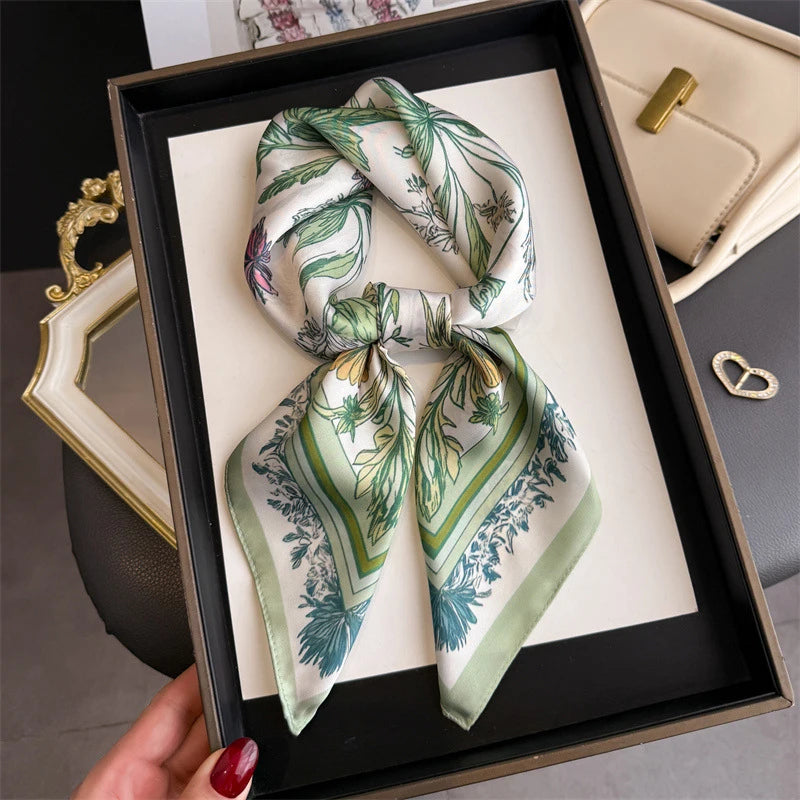 Floral Polyester Square Scarf
