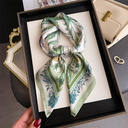 Floral Polyester Square Scarf