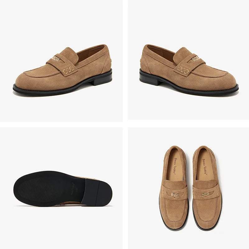 Cow Suede Penny Loafers