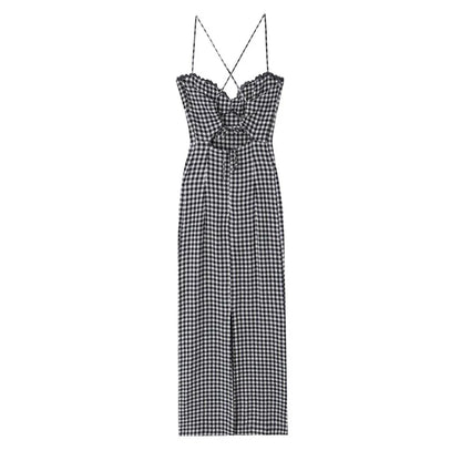 Gingham Wide-Strap Dress