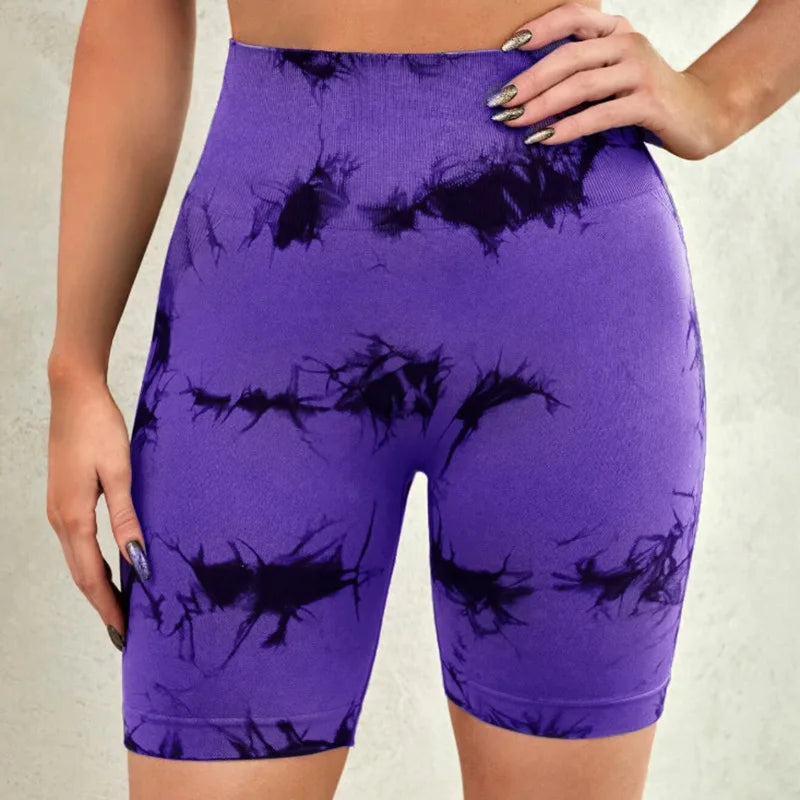 Tie-Dye Seamless Yoga Shorts